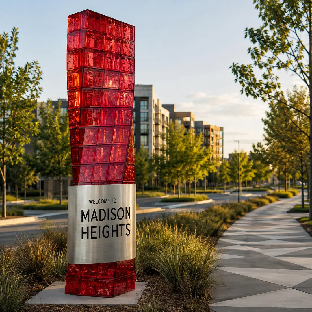 Welcome to Madison Heights, Michigan city sign